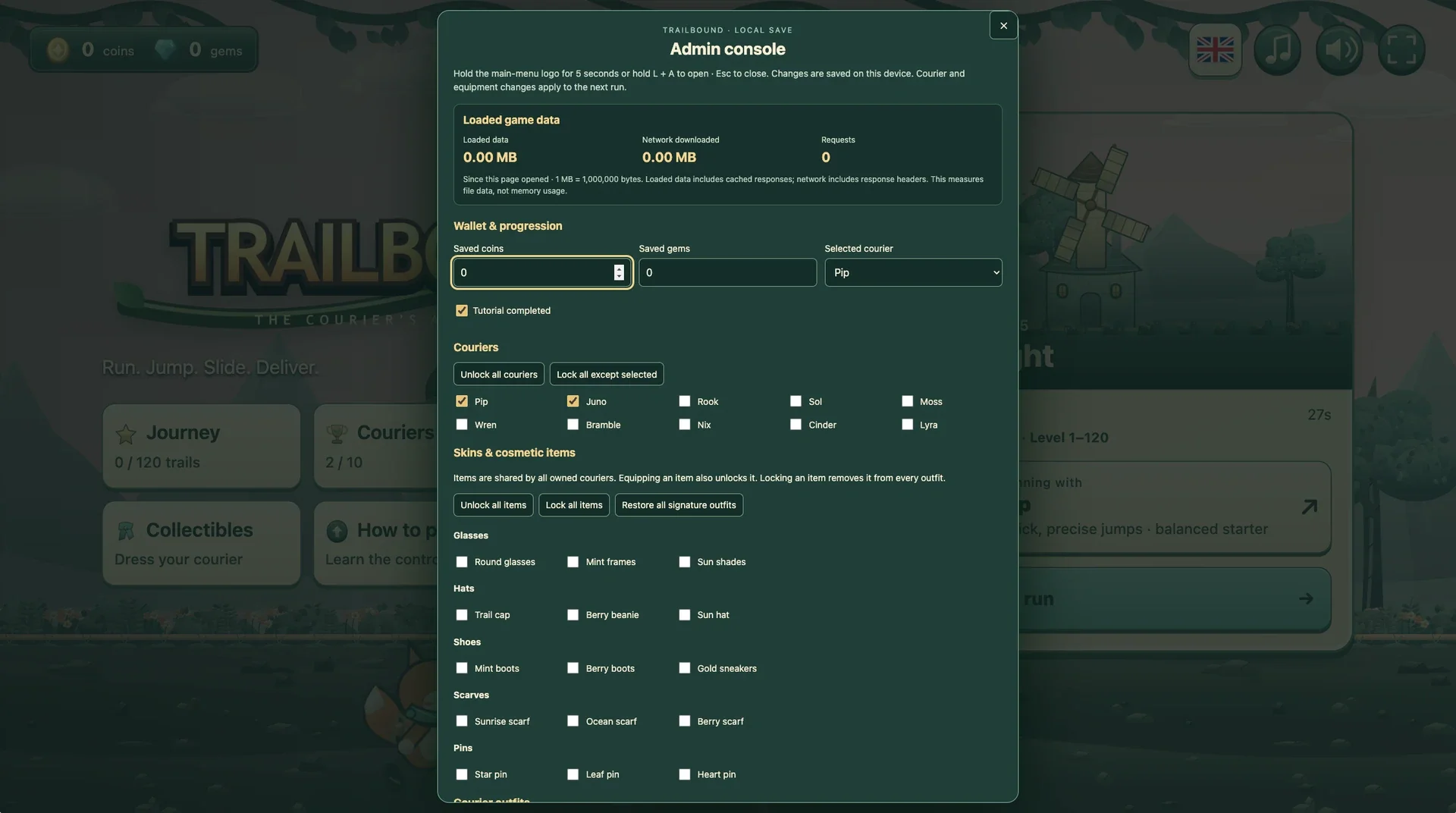Game administration and editor