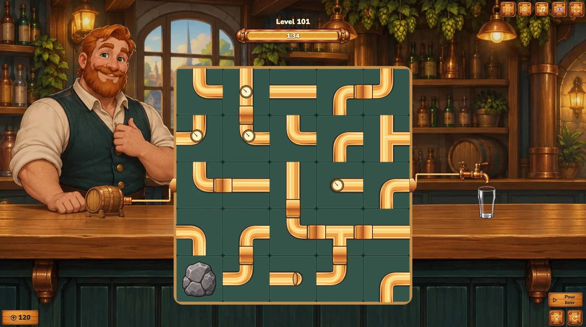 Level 101 — a different layout with more connections to plan.