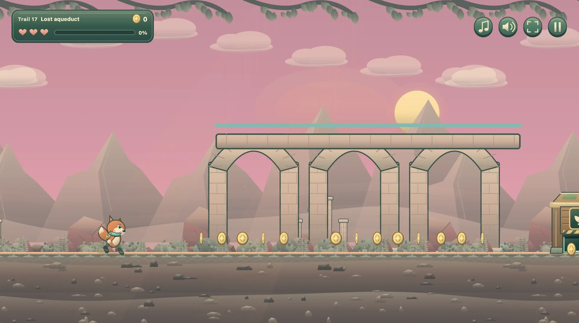 Runner gameplay in the second biome