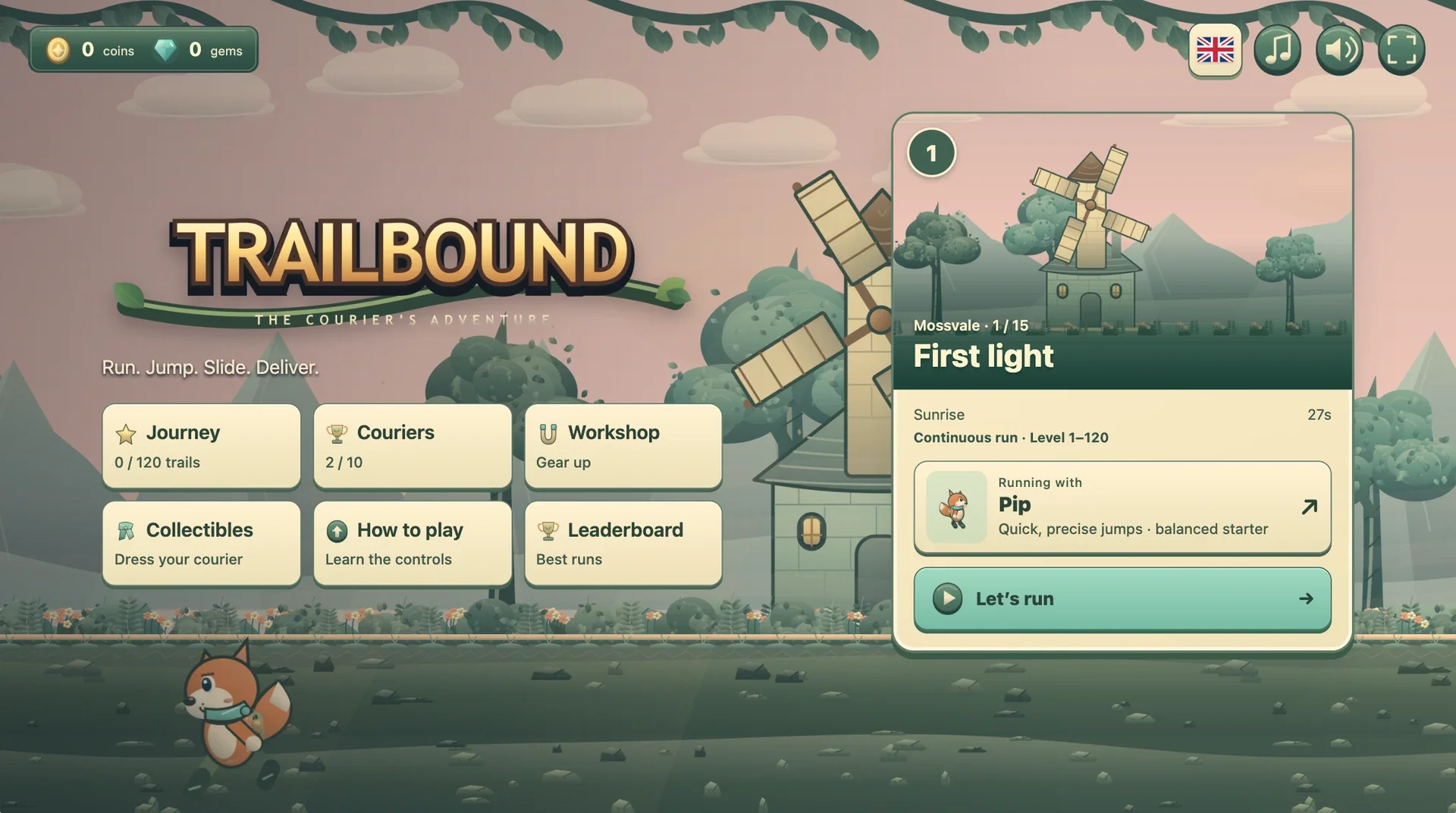 Trailbound main menu