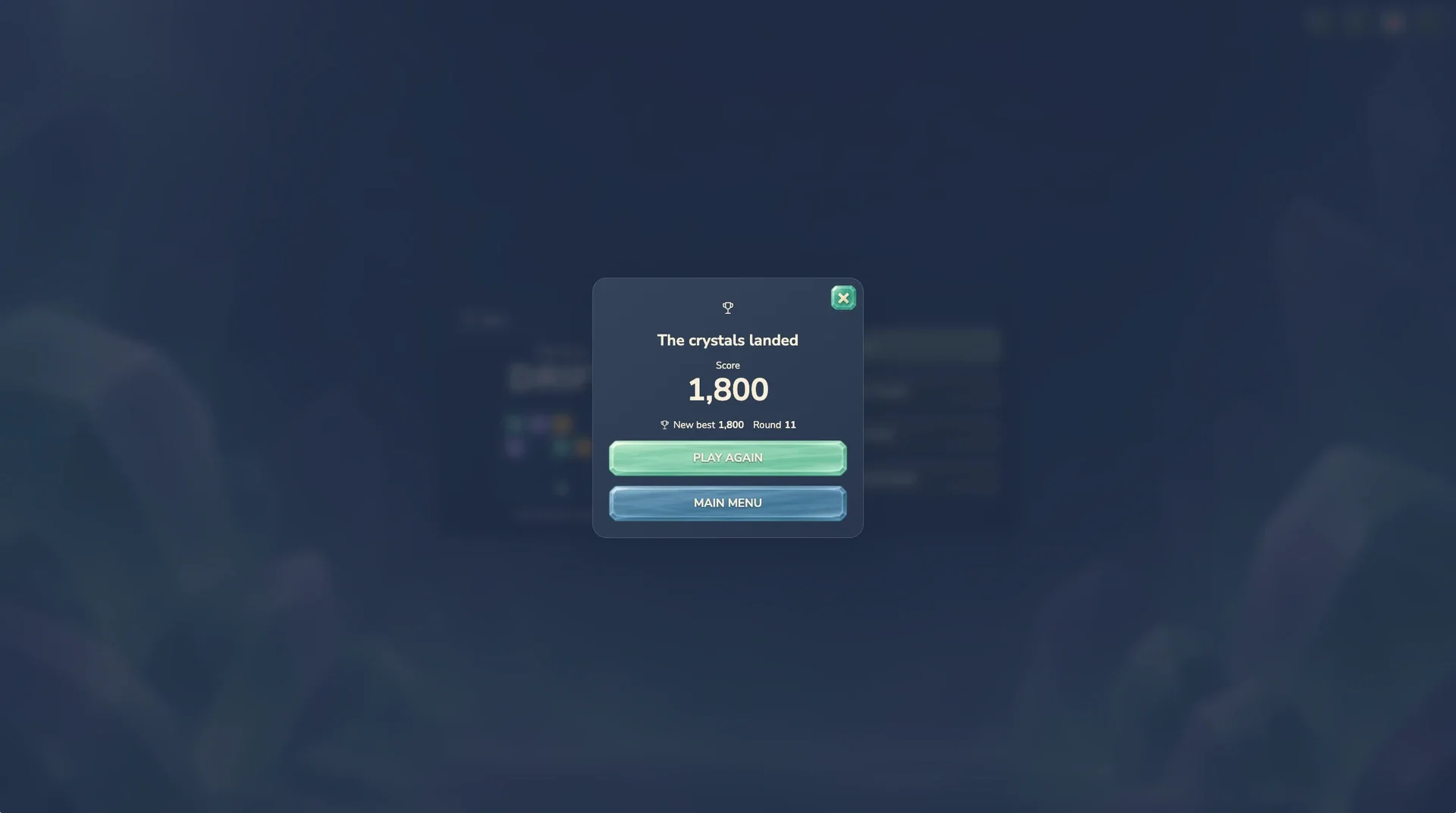 Run summary — score and progress