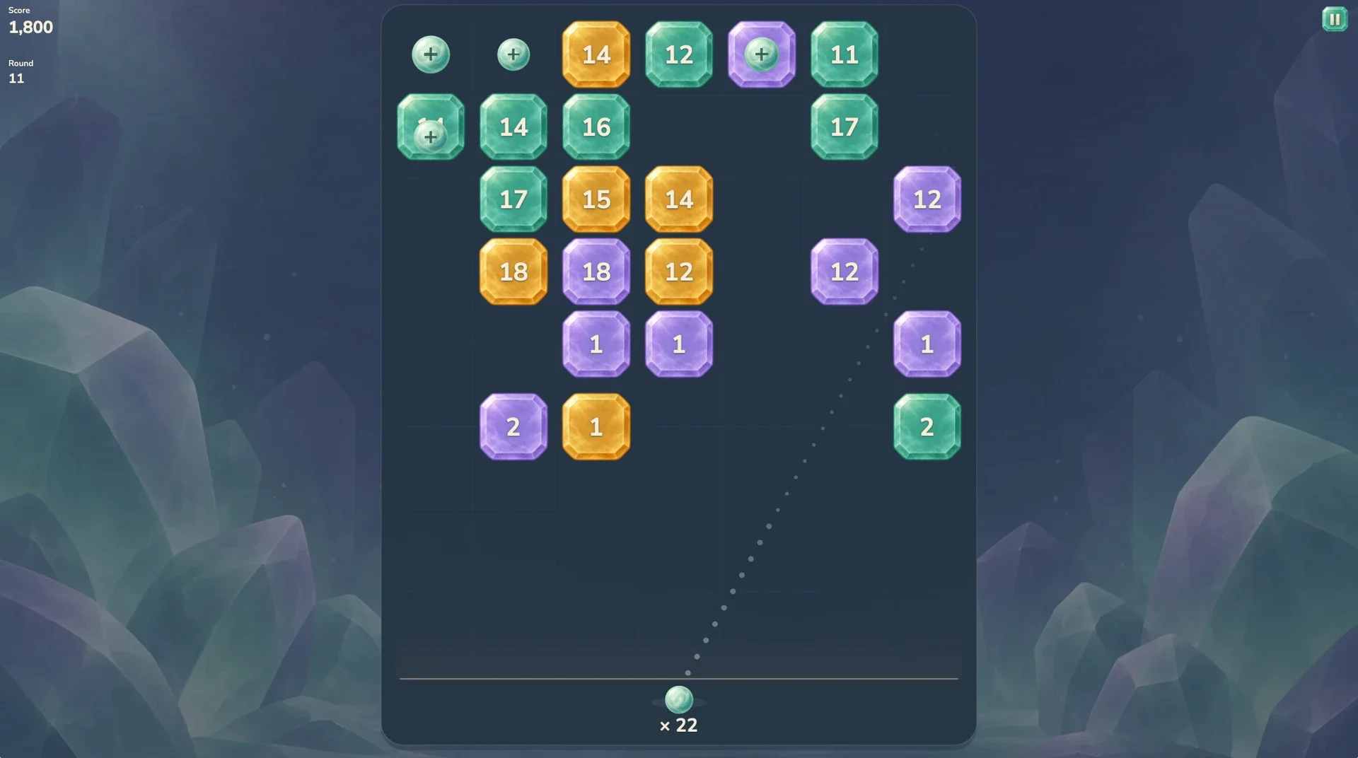 Round 11 — a later run with a fuller crystal field